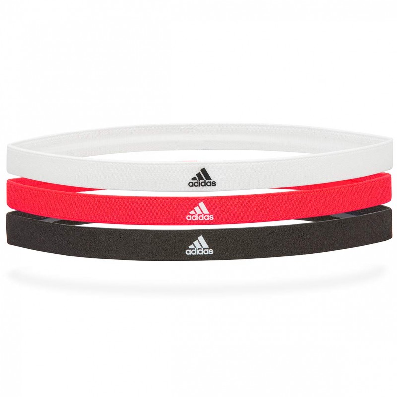 Sports Hair Bands, Black/White/Solar Red