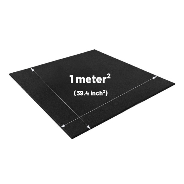 Commercial Rubber Flooring Tile, Black, 1 x 1 x 15mm