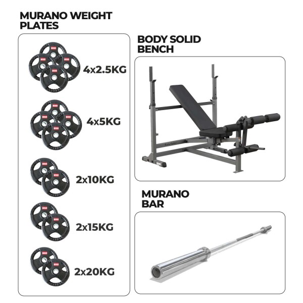 GDIBL 46 Bench with 140 kg Olympic set Combo